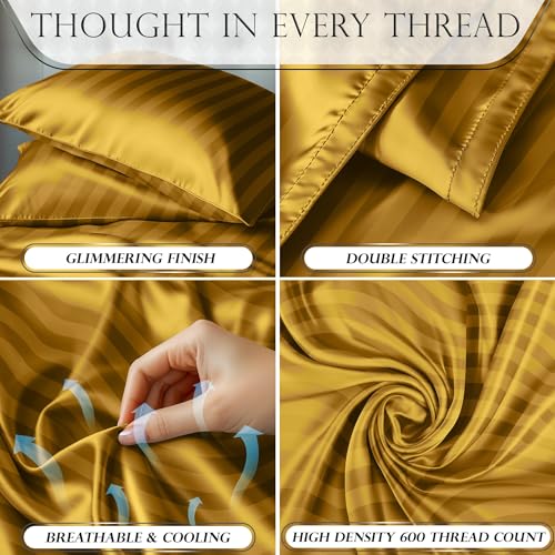 Image of DECOLURE Satin Sheets King Size | Softer Than Silk | Luxury 4 Pc Bed Set