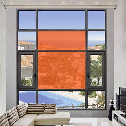 Window Decorative Film Sun Blocking Anti Uv Transparent Solar Window Tint For Home Christmas Party Decoration, Orange, 17.7Inch X 10Feet #TOP2