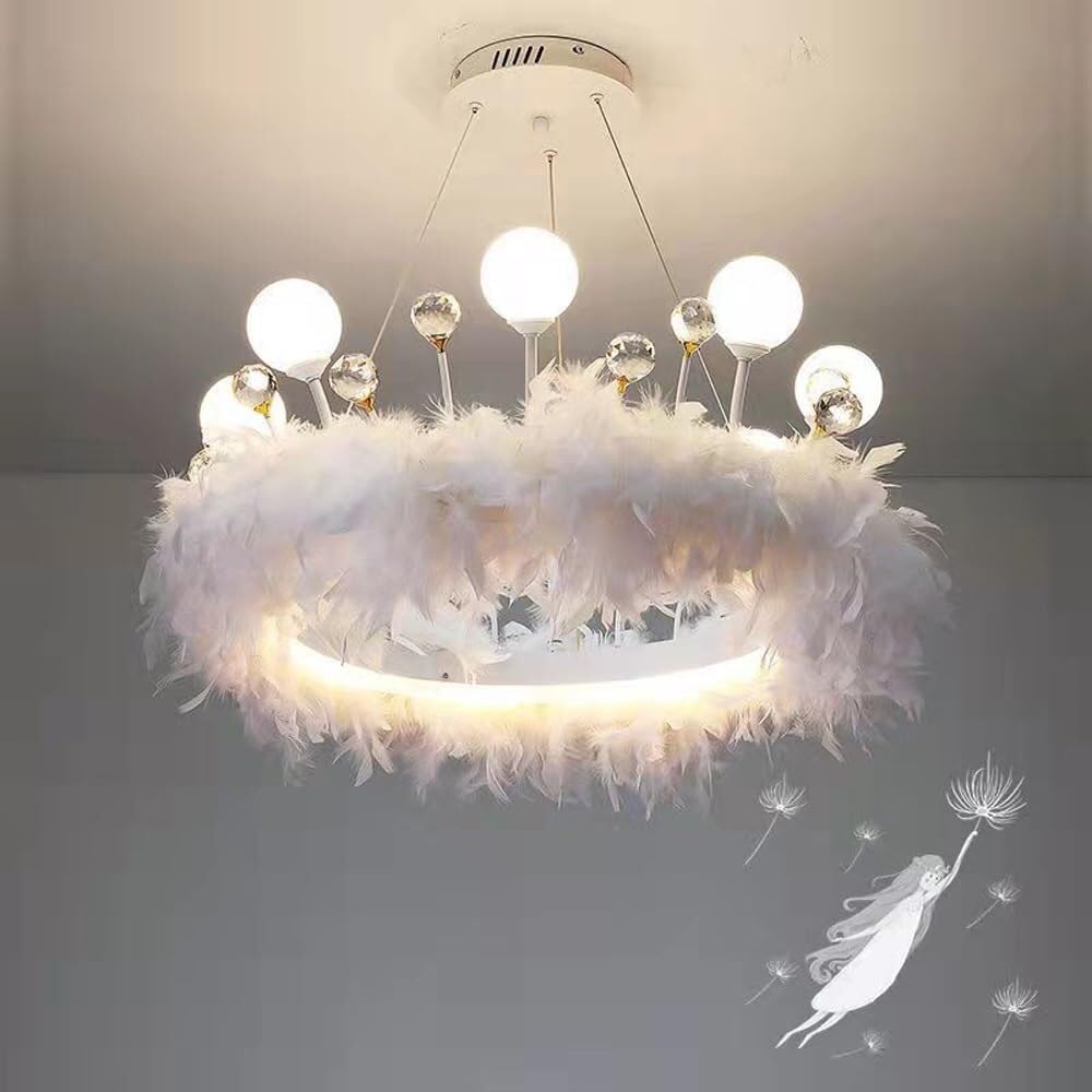 Pendentif LED light dimmable avec globe lait blanc pour fillette - 8