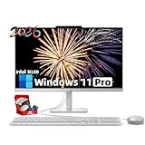 Design tout-en-un peu encombrant - Le design élégant et moderne de PC tout-en-un garde votre bureau propre et organisé ; idéal pour le bureau à domicile, l'école, l'université, le magasin, le studio et le lieu de travail. Comprend un clavier et une souris sans fil (blanc, disposition britannique) pour une configuration complète.