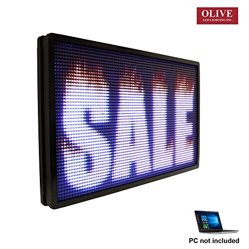 OLIVE LED Sign Full Color P15, 12\"x60\" Programmable Scrolling Outdoor Message Display Signs EMC - Industrial Grade Business Ad Machine.