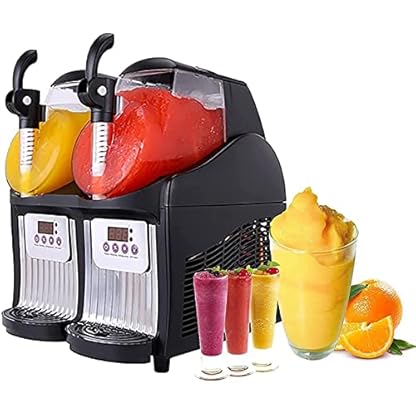 ENPAP 300 W Slushie-Maschine, 2 l x 2 Doppeltank-Smoothie-Slushy-Maschine, Mini-Slush-Getränkebereiter, schnelle Zubereitung von Slush für Zuhause und Gewerbe