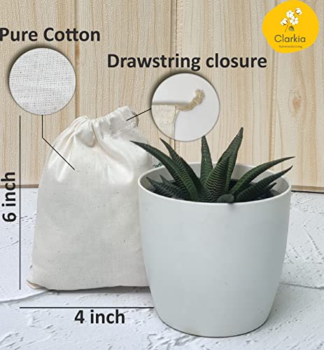 Image of 25 Pcs Drawstrings Cotton Bags Muslin Cloth Storage Reusable Pouches for Jewelry Tea Spices Herbs Fruits DIY Wedding Party Gift Bags Craft (6 inch x 4 inch, Beige)