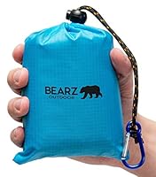 BEARZ Outdoor Decke, Reisedecke, Kompakt Picknickdecke Wasserdicht - Ultraleicht Camping Sitzunterlage Outdoor, Stranddecke Sandfrei, Kleine Campingdecke - Festival, Camping und Wandern Zubehör (Blau)