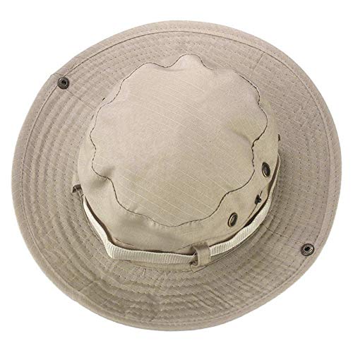 Ostely Bucket Hat Boonie Hunting Fishing Outdoor Wide Cap Brim Military Unisex Backpacking Cycling Hiking Cap(Beige) #TOP28