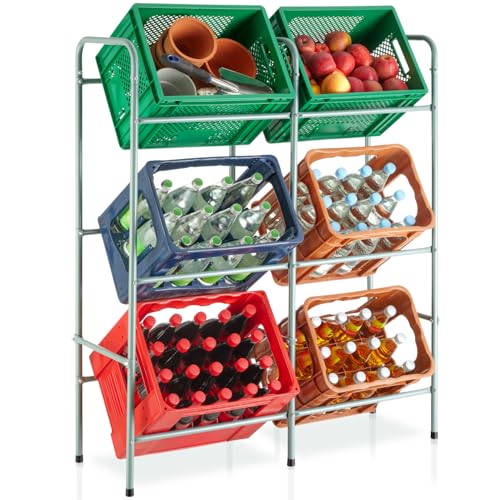 Étagère en acier pour caisses TecTake avec structure métallique stable