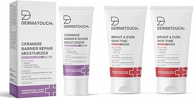 Ceramide Barrier Repair Moisturizer 30g & Bright & Even Tone Face Wash with Niacinamide, Vitamin E and Kojic Acid