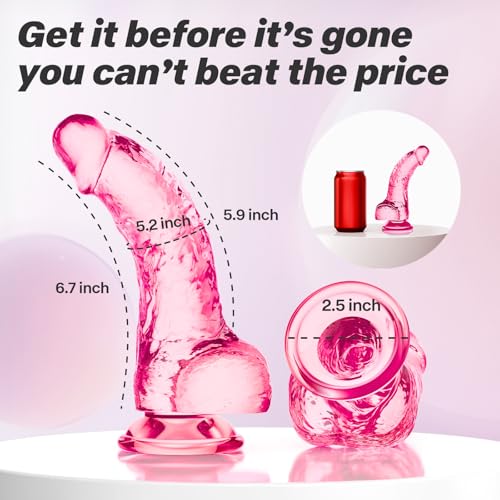 Image of Realistic Anal Dildo, 6.7 Inch Soft Pink Dildo