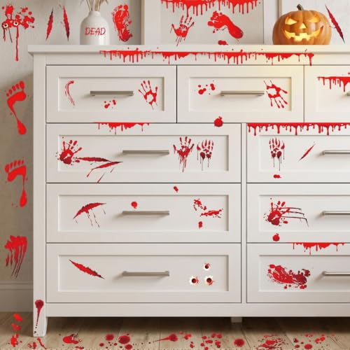 Halloween Decorations, 9 Sheets Bloody Handprint & Footprint Stickers - image 6
