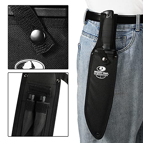 Image of MOSSY OAK 15-inch Survival Bowie Knife & Folding Pocket Knife, Fixed Blade Hunting Knife with Sheath, Sharpener and Fire Starter Inculded, Tactical Knife for Camping, Hunting, Outdoor | Fixed Blade Hunting Knife; Sheath, Sharpener & Fire Starter Inculded; Tactical Knife for Camping, Hunting, Outdoor