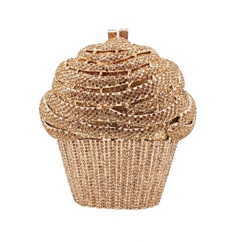 Image of Women Ice Cream Crystal Evening Bag Luxury Rhinestone Clutch Wedding Party Minaudiere Purse and Handbag for Cocktail