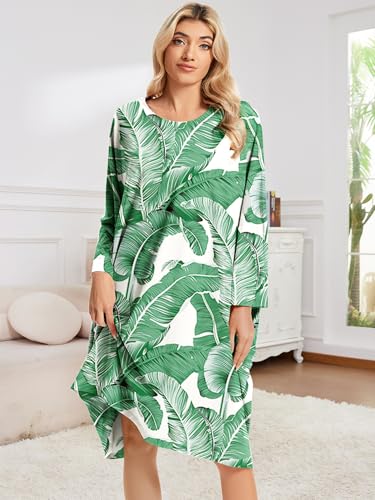 Image of CRIPOM Plus Size Moo Moos for Women Oversized Sleep Shirts for Women Oversized Nightgown with Pocket Fit S-5XL