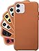 LONLI Classic iPhone 11 Genuine Leather Case - Caramel