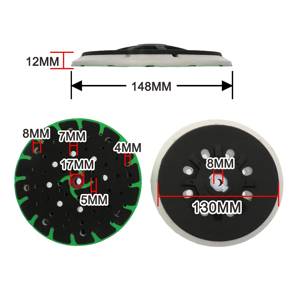 1 Uds 6 pulgadas 150mm multi-agujero libre de polvo almohadilla de lijado lijadora almohadilla de respaldo gancho bucle para lijadora disco de lijado pulido pulido, suave
