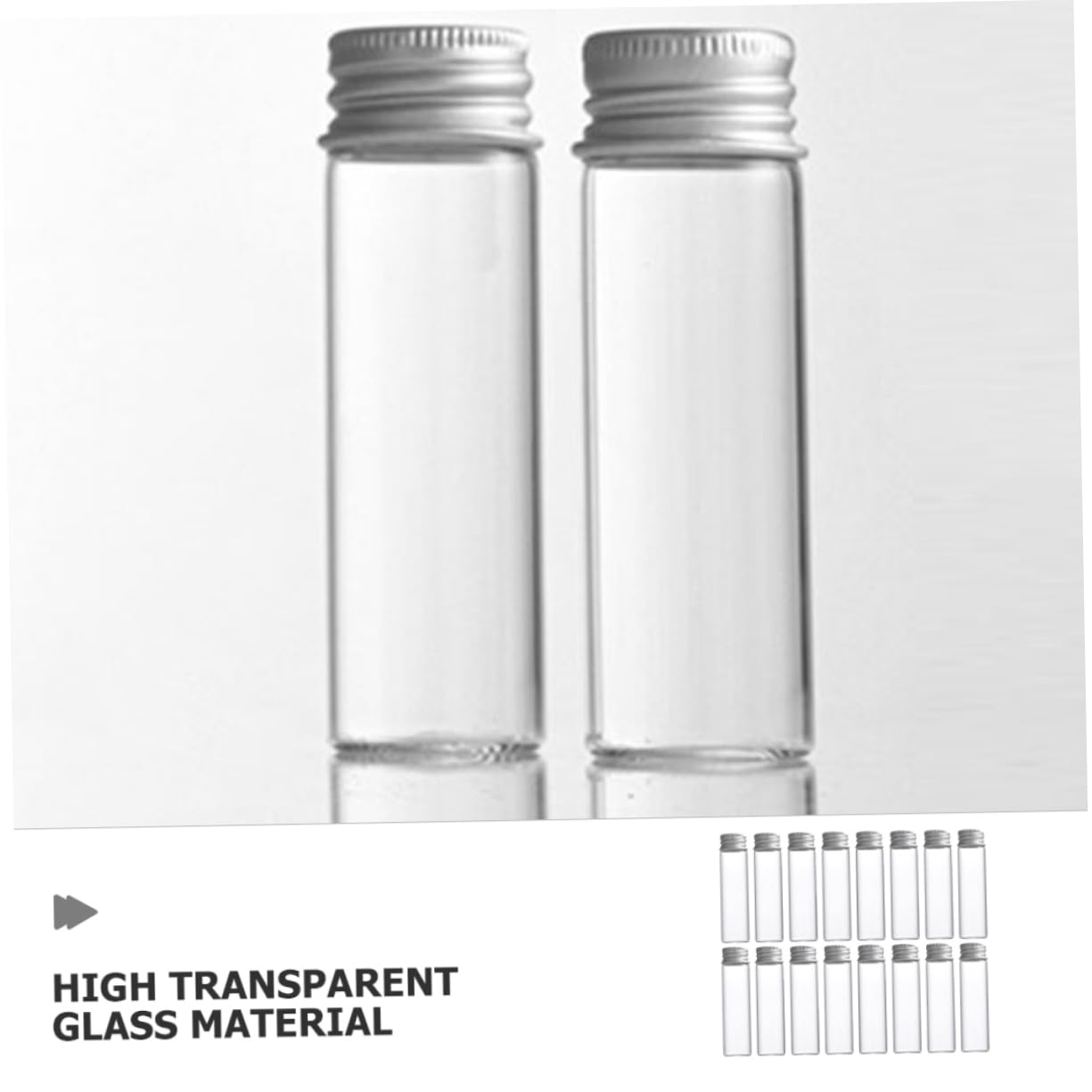 GARVALON 30pcs Glass Vials Screw Caps Leak Sample Containers for Essential Oils DIY Crafts Jewelry Beads Party Favors and Laboratory Use