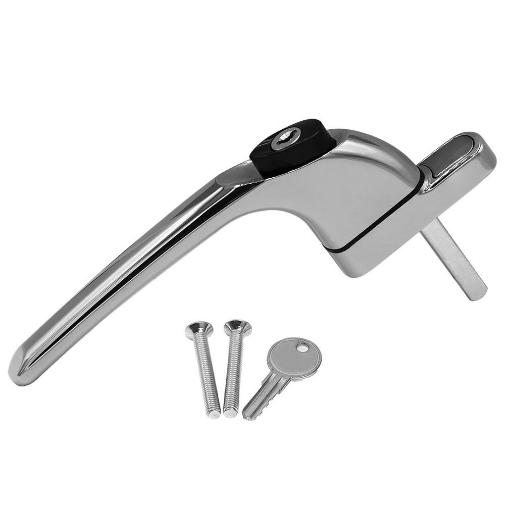 uPVC Universal Window Handle Inline Locking Espag Double Glazing Chrome 30mm
