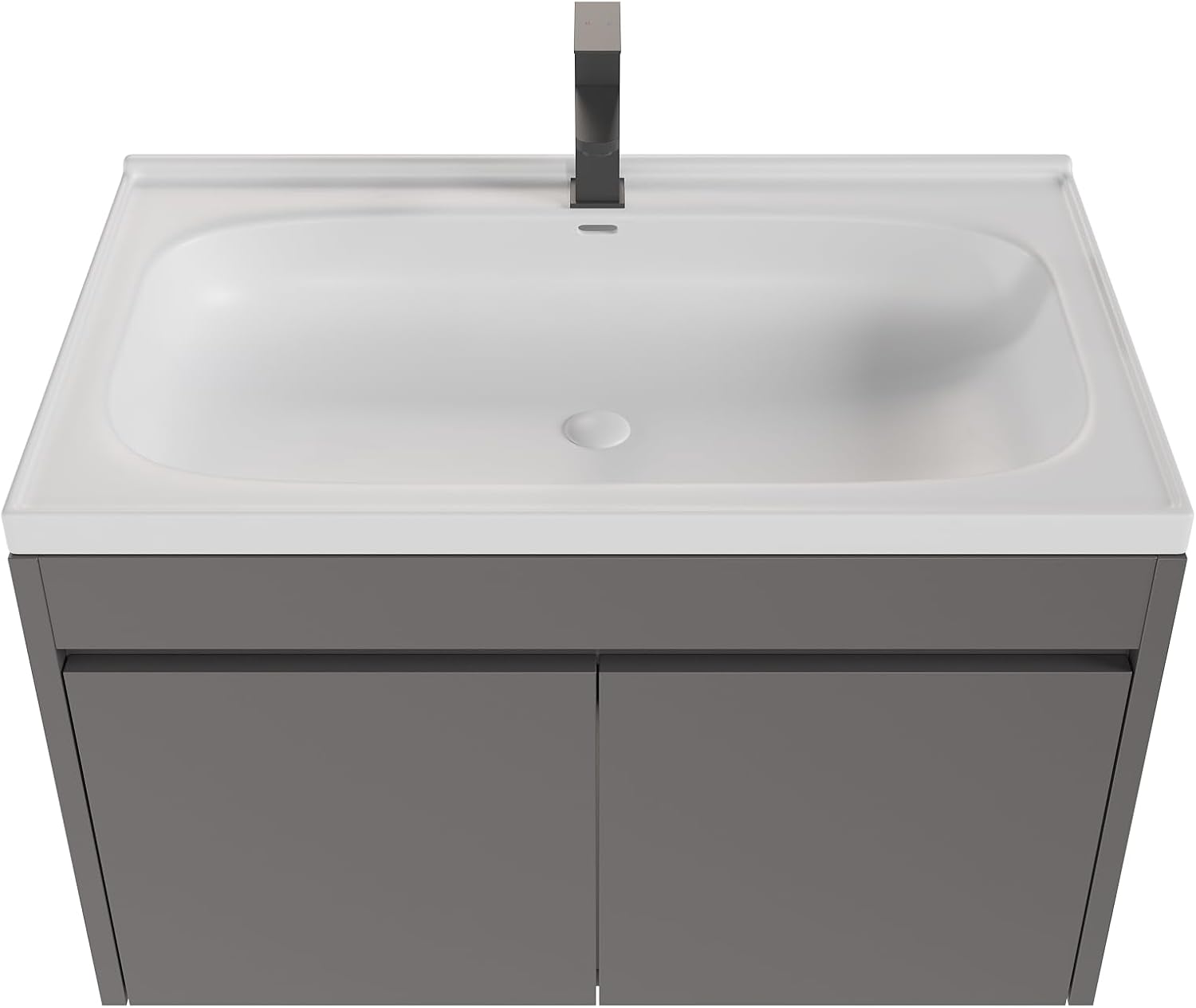 32'' Bathroom Vanity with Sink, Floating bathroom Vanity for Modern Bathroom with Soft-Close Doors, Faucet, Pop-up Drain, Gray