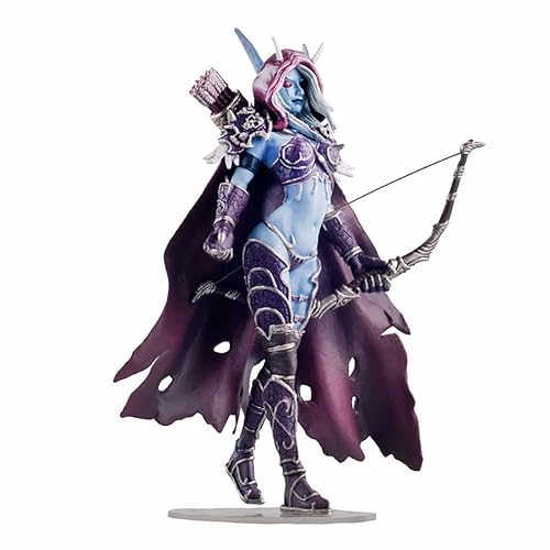 Arthas, Sylvanas Anime Figures Model, World of Warcraft PVC Action Cartoon Manga Game Character Model Statue Figure Toy Collectibles Decorations Crafts Gifts (Sylvanas 18cm) - Purple