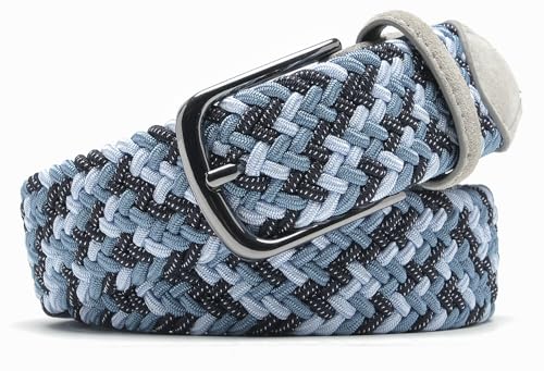 Image of Fabio Valenti Men's Stretch Belt,Woven Braided Web Belt 1 3 /8 for Golf Casual Pants Shirts Jeans