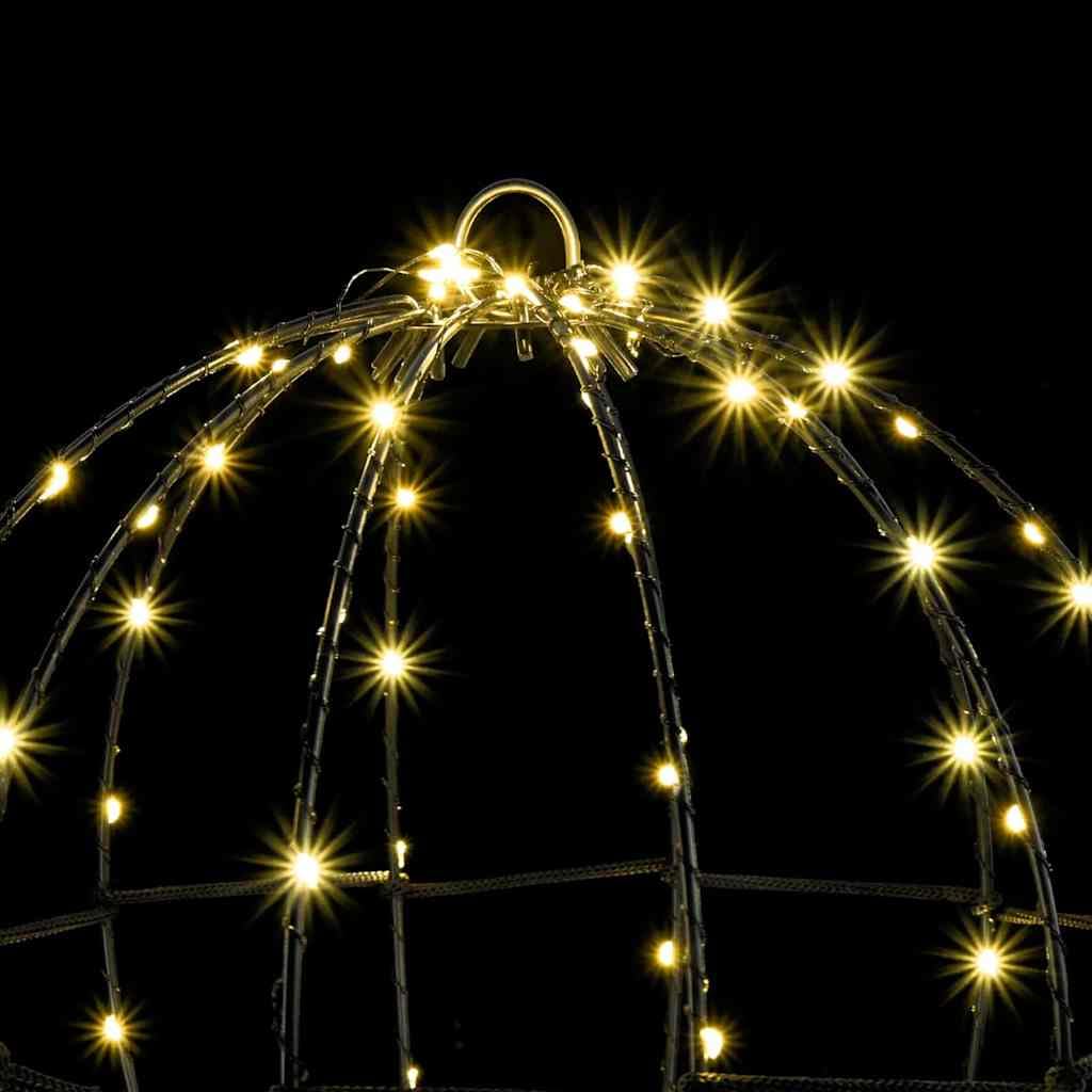 Palla con 192 LED in metallo, 2 pezzi, bianco caldo, 30 x 30 x 32 cm, alimentata tramite USB, decorazione per albero di Natale per interni ed esterni, decorazione natalizia