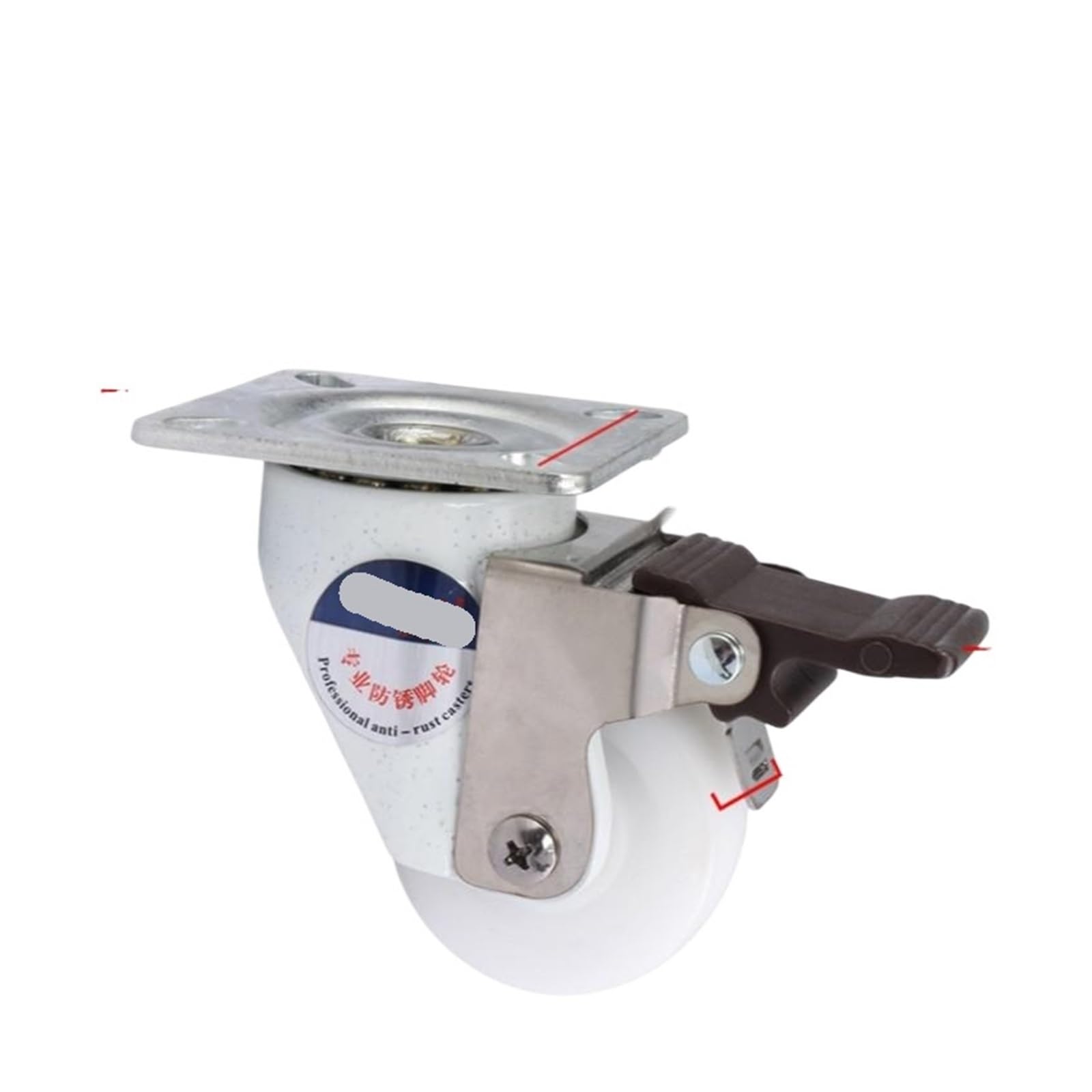 MXXDMOPD 1 Piece T50 Swivel Brake Caster Suitable for Machinery Furniture and Electrical appliances(Flat White-brake)