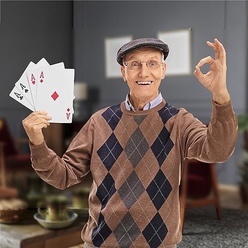 Relaxdays Jumbo Spielkarten, 2 Kartendecks à 54 Karten, wasserfester Kunststoff, 18 x 13 cm, Riesenspielkarten, bunt – Bild 3