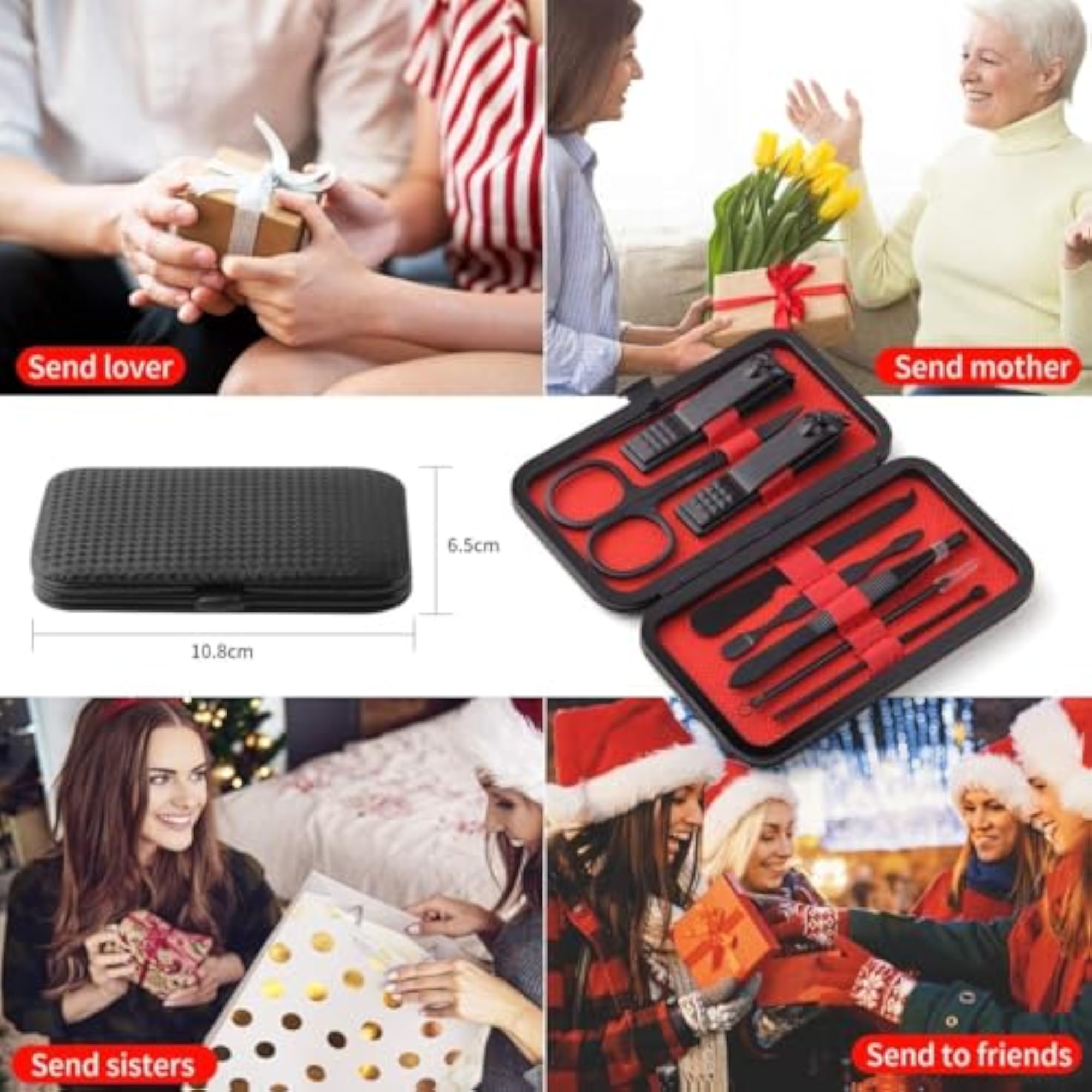 8-Piece Professional Manicure and Grooming Kit with Travel Case