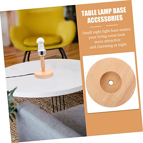Base de madera para lámpara de mesa con acabado marrón artesanal 6