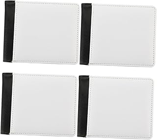 TEHAUX 4Pcs Carteira De Transferência De Calor Carteira Masculina Carteira De Couro Masculina Carteira Pequena DIY Bolsas Bifold Imprensa De Calor Carteira Em Branco Flip Bifold Carteira
