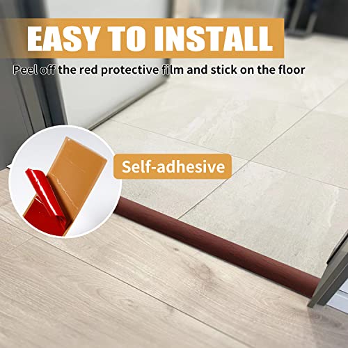 Floor Transition Strip, 3.3 Ft Self Adhesive Vinyl Flooring Transition Strips Wood To Tile Floor Divider Strip For Joining Floor Gaps Tiles Carpet Threshold Transition (1.58In W, Coffee) #TOP4