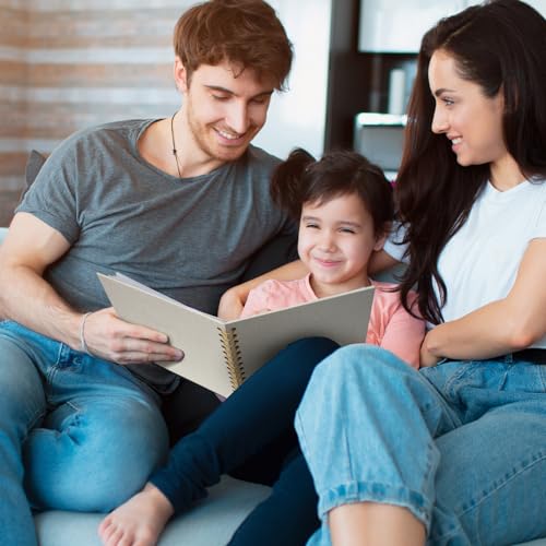 Hiwhy Fotoalbum zum Selbstgestalten 20,5x20,5 cm Scrapbook Fotobuch mit 40 Weißen Seiten, Erinnerungsbuch für Hochzeit, Geburtstag, Jahrestag, Baby, Beige