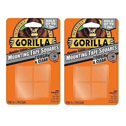 Gorilla 6067201 Mounting Tape Squares, Tough & Clear (2 Pack)