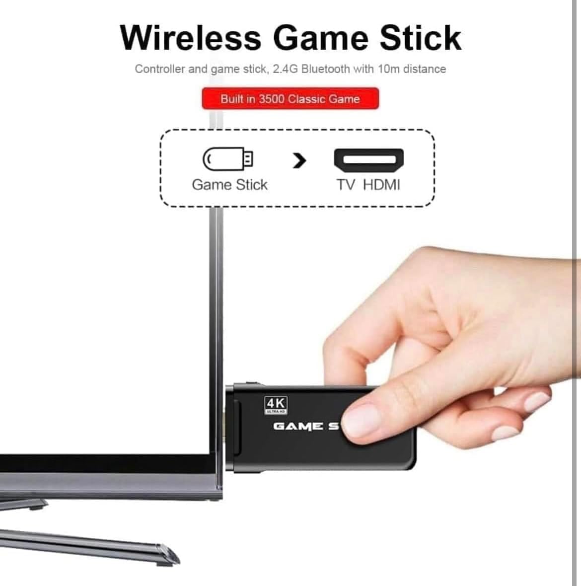 Tv Gaming System | Wireless Console Retro Gaming Console |4K Ultra HD |Plug & Play Wireless TV Video Game System | 24,000+ Games | 10 Emulators | Dual-Player Setup | 2.4G Wireless Game Stick | 4K 2026 - view 1