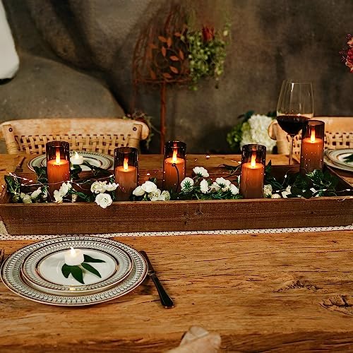 Homemory Decorative Flameless Candles, Battery Operated Candles With Remote & Timer, Flickering Led Pillar Candles, Plexiglass, Grey, Pack Of 9, D2.2"Xh 5"6"7" #TOP6