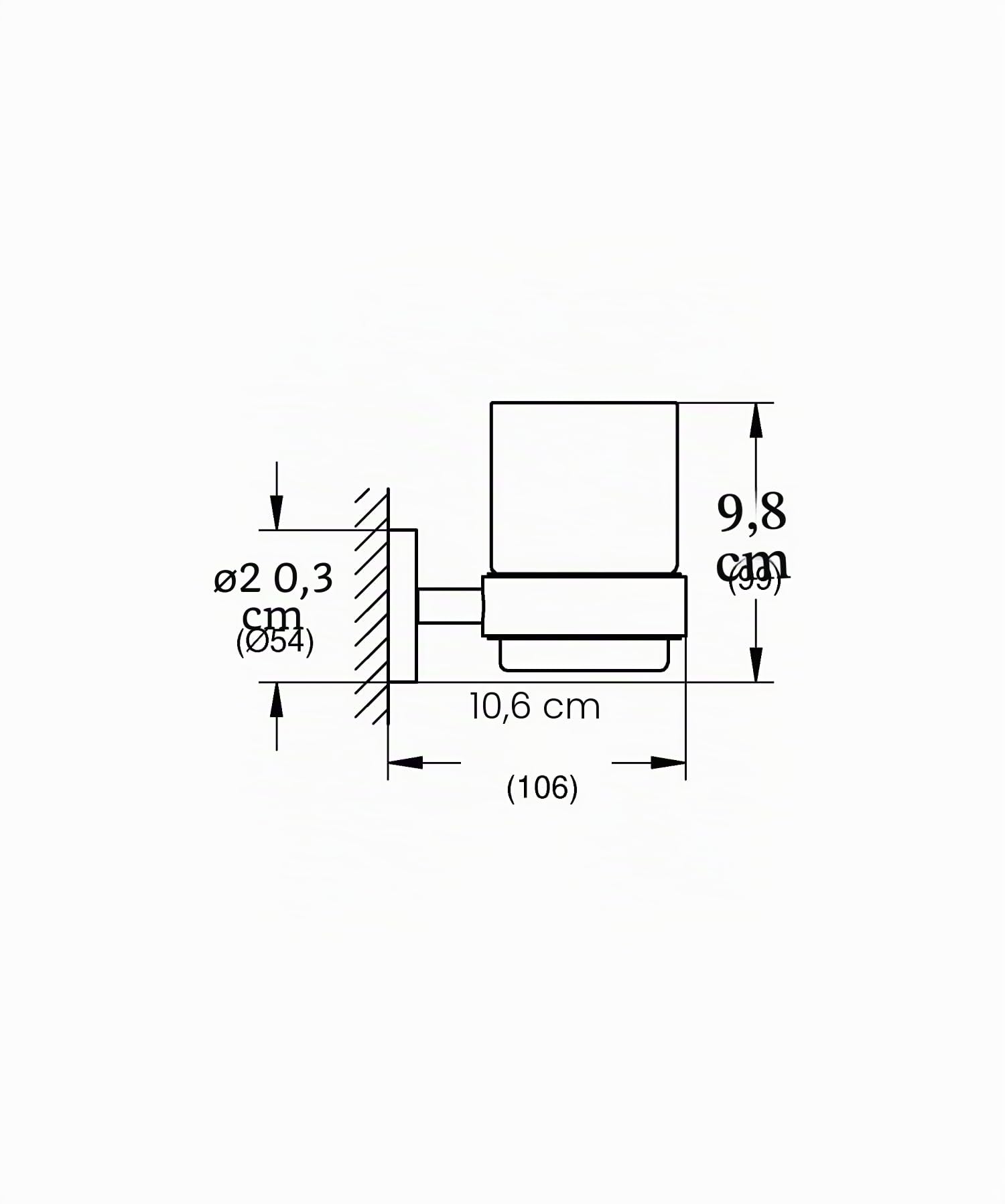GROHE Start - Glas mit Halter (Material: Glas/Metall, verdeckte Befestigung, zum Kleben oder Bohren), supersteel, 41194DC0