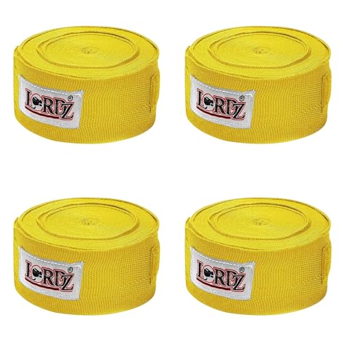 Image of Lordz Cotton /Nylon Boxing Hand Wraps (Set of 2) Combo Semi Elastic Hand & Wrist Support for Kickboxing Training Gym Workout (Size: 121 Inch)