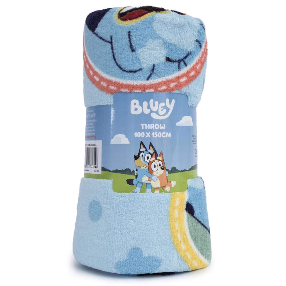 Bluey Fleece Frame Blanket (One Size) (Blue)