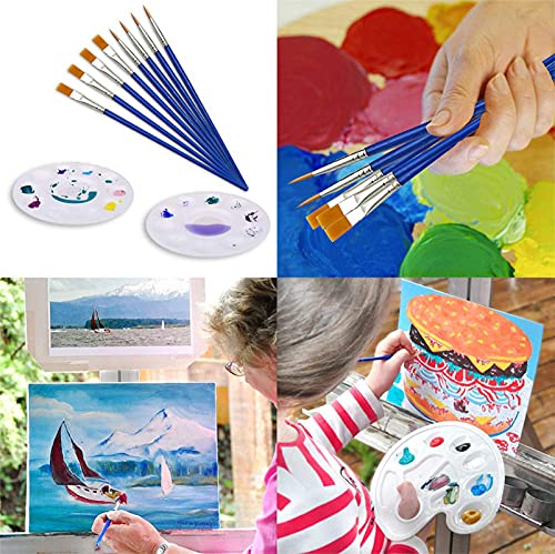 60 Pcs Flat Paint Brushes Set With Nylon Hair,Small Brush Bulk For Detail Painting,Short Plastic Handle,Acrylic Oil Watercolor Fine Art Painting For Kids,Students,Starter,Teens, Adults #TOP4