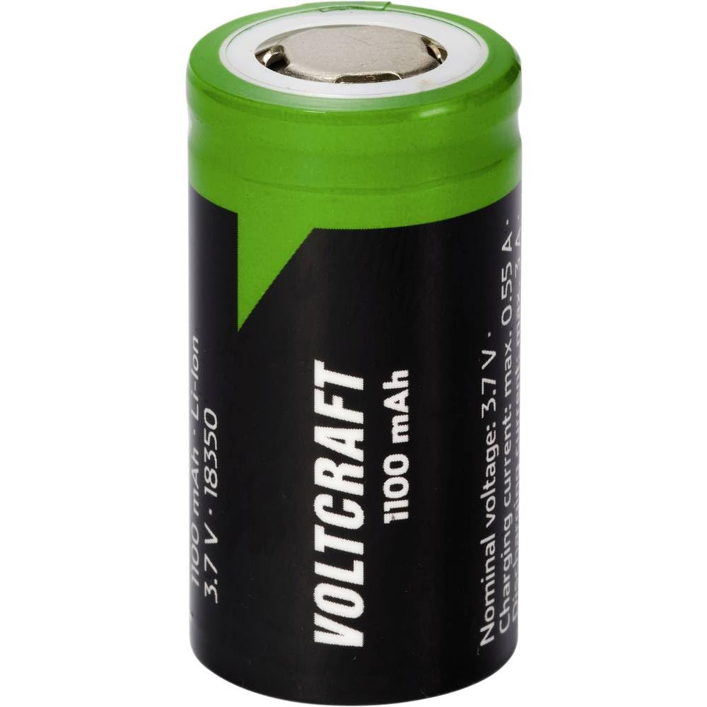VOLTCRAFT VC-18350 Battery Rechargeable Lithium 3.7V 1100mAh Flat top
