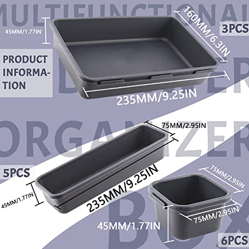 Schubladen Organizer 17STK，Schubladen Ordnungssystem Drawer Organizer Schublade Schminktisch Organizer Schubladentrenner für Büro Schminktisch Küche Bad (3 Größen,Schwarz)