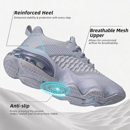 Image of Womens Slip On Walking Shoes Air Running Casual Fashion Tennis Sneakers Comfortable Non Slip Work Athletic Trainers