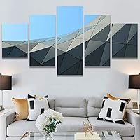SIGNWIN 5 Panel Canvas Wall Art Abstract Colorful Hallway Industrial Lights Modern Artwork for Home Decorations Ready to Hang - 60