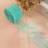 45 Yards Turquoise Lace Trim Ribbon Roll Lace Fabric for Sewing,Baby Shower,Birthday,Bridal Shower, Wedding Decoration,Gift Packaging,Bouquet,Party Decorations(1.8 inch Width)