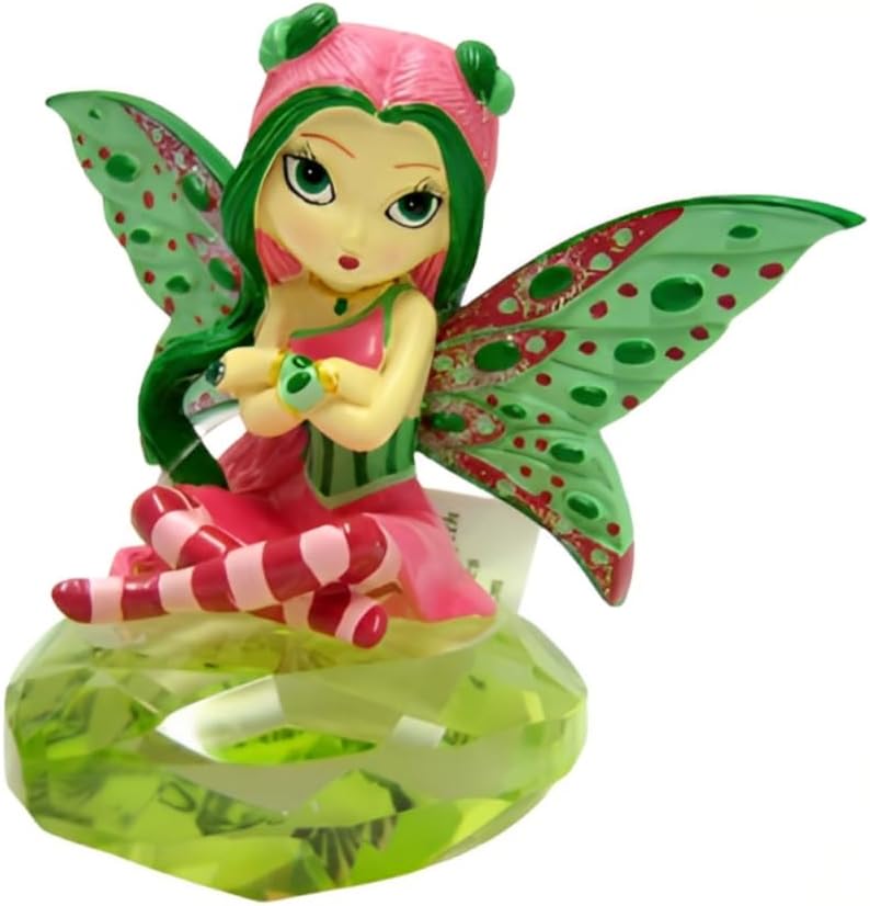 The Hamilton Collection Green with Envy Wide-Eyed Fairies with Sparkling Gemstone Cuts Hand-Painted Fairy Figurine Collection Issue #5 by Jasmine Becket-Griffith 4-inches