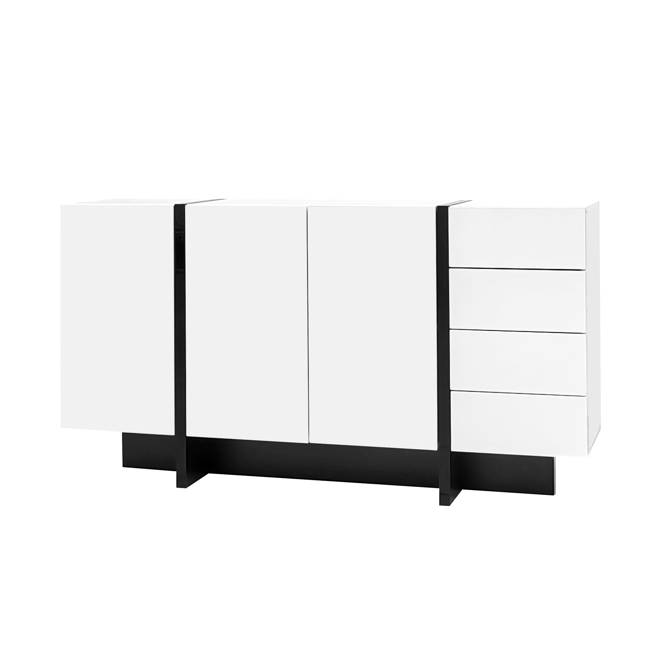 HOMYLIN Laborschrank mit Schubladen und verstellbaren Regalen, 150 cm Schrank für Forschung und Medizin, Weiß