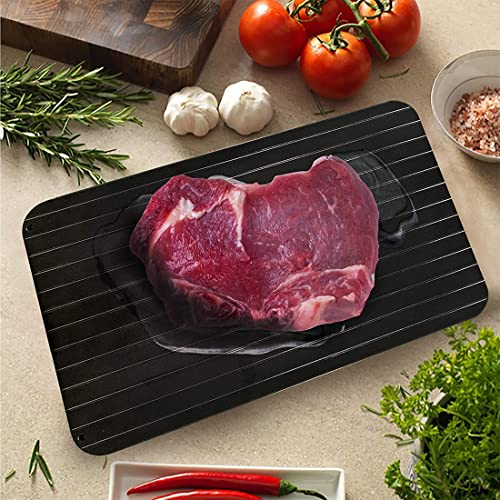 Image of Defrosting Tray for Frozen Meat, Defrosting Plate, Thaw Board Plate, Fast defrosting Tray for Fish, Meat, Poultry or Anything Else that is Frozen (11.6 inch L x 8.3 inch W x 0.1 inch H)