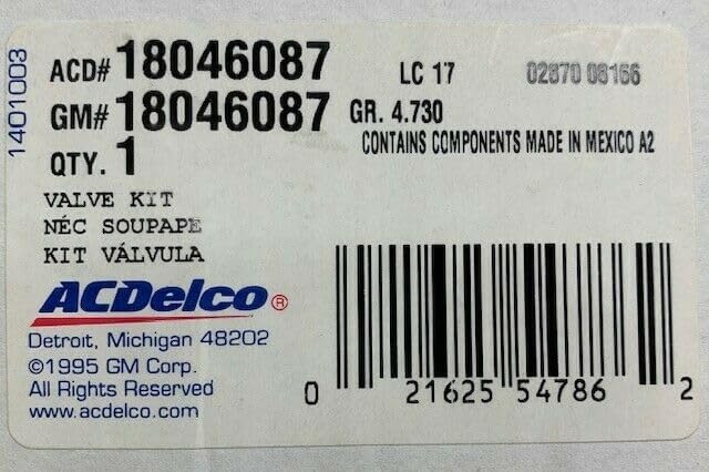 General Motors FITS 2003 Cadillac CTS Valve KIT ELEK Tract Cont 18046087 - New OEM