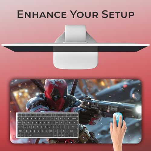 Image of BESTOR Gaming Mousepad with Precise Cut Edges Waterproof Surface & Non-Slip Rubber Base Gaming Mouse Mat for Laptop (60cm x 28cm)