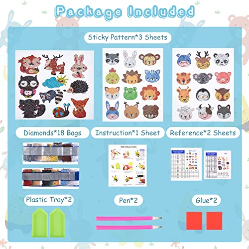 Friusate 34Pcs 5D Diamond Painting Stickers Kits For Kids, Mosaic Sticker Numbers Kits Easy To Diy Creative Mosaic Kit For Kids And Adult Beginners #TOP2