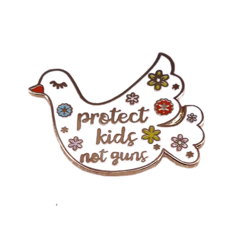 Protect kids, not guns Dove of peace Enamel Lapel Pin badge brooch